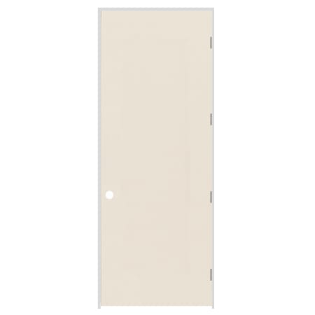 Trimlite 30" x 96" Primed Hardboard Solid Core Flush 4-9/16" Jamb Left Hand Prehung Door with Brushed Chrome Hinges Primed