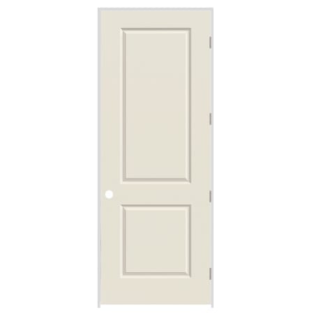 Trimlite 30" x 96" Primed 2-Panel Carrera Molded Hollow Core 6-9/16" Jamb Left Hand Prehung Door with Brushed Chrome Hinges Primed
