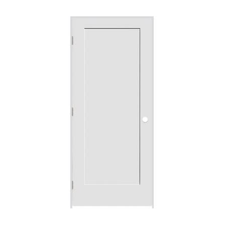 Trimlite 32" by 80" 1-Panel Shaker Right Handed Interior Prehung Fire Rated Passage Door with Satin Nickel Hinges and 6 9/16" Door Jamb - Bronze Sill Primed
