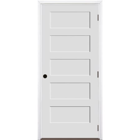 Trimlite 32" by 80" 5-Panel Shaker Left Handed Interior Prehung Fire Rated Passage Door with Black Hinges and 7 1/4" Door Jamb - Mill Sill Primed