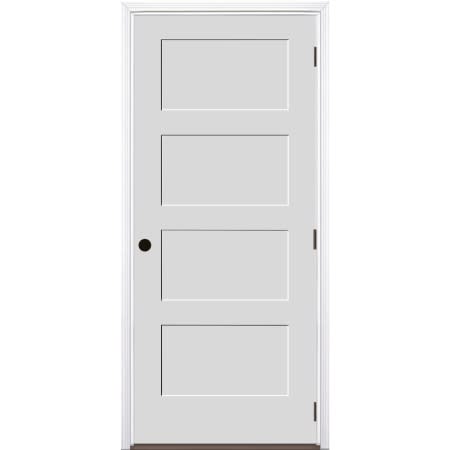 Trimlite 32" by 80" 4-Panel Shaker Left Handed Interior Prehung Fire Rated Passage Door with Oil Rubbed Bronze Hinges and 4 9/16" Door Jamb - Mill Sill Primed