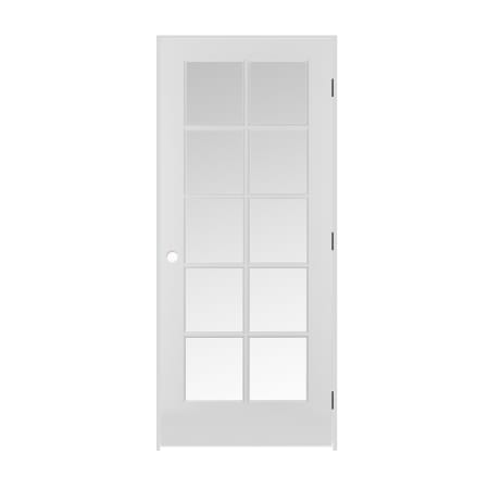 Trimlite 32" by 80" 10 Clear Glass Lite Left Handed Ovolo Edge Interior French Door with Oil Rubbed Bronze Hinges and 4-9/16" Door Jamb Primed