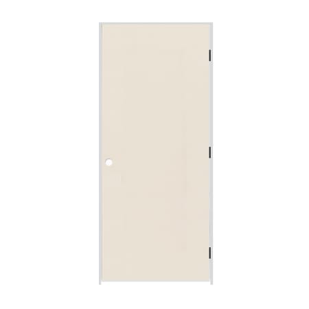 Trimlite 32" x 80" Primed Hardboard Hollow Core Flush 4-9/16" Jamb Left Hand Prehung Door with Black Hinges Primed
