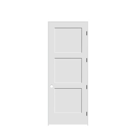 Trimlite 32" by 96" 3-Panel Shaker Left Handed Interior Prehung Fire Rated Passage Door with Black Hinges and 4 9/16" Door Jamb - Mill Sill Primed