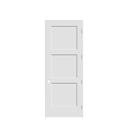 Trimlite 32" by 96" 3-Panel Shaker Left Handed Interior Prehung Fire Rated Passage Door with Brushed Chrome Hinges and 7 1/4" Door Jamb - Bronze Sill Primed