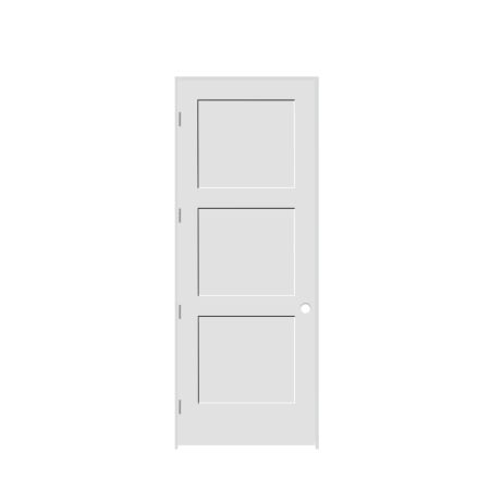 Trimlite 32" by 96" 3-Panel Shaker Right Handed Interior Prehung Fire Rated Passage Door with Brushed Chrome Hinges and 6 9/16" Door Jamb - Bronze Sill Primed