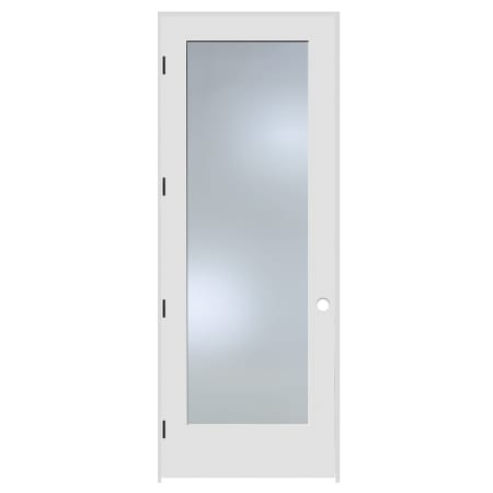 Trimlite 32" by 96" 1 Clear Glass Lite Right Handed Ovolo Edge Interior French Door with Black Hinges and 7-1/4" Door Jamb Primed