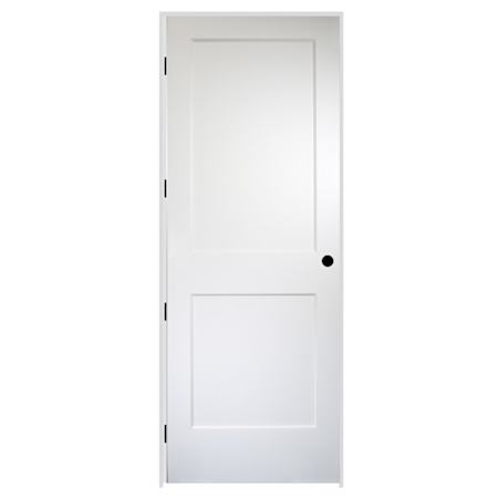 Trimlite 32" by 96" 2 Panel Bevel Shaker Right Handed Interior Prehung Passage Door with Black Hinges and 4-9/16" Door Jamb Unfinished