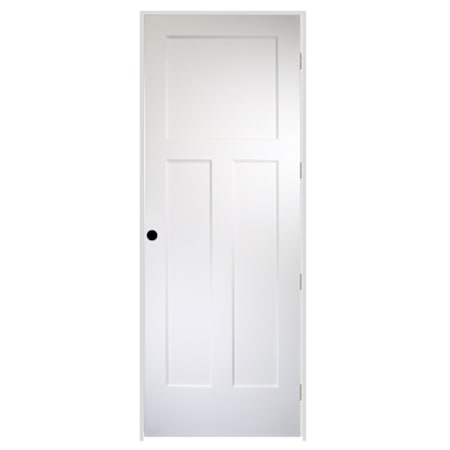 Trimlite 32" by 96" 3 Panel Bevel Shaker Left Handed Interior Prehung Passage Door with Brushed Chrome Hinges and 4-9/16" Door Jamb Unfinished