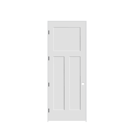 Trimlite 32" by 96" Shaker 1+2-Panel Right Hand Handed Interior Pre-Hung Passage Door with Black Hinges and 6-9/16" Door Jamb Primed