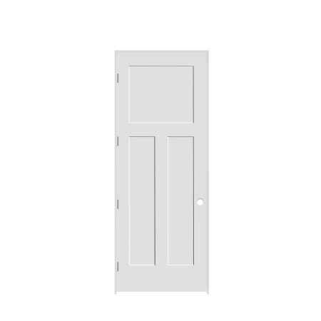 Trimlite 32" by 96" Shaker 1+2-Panel Right Hand Handed Interior Pre-Hung Passage Door with Brushed Chrome Hinges and 7-1/4" Door Jamb Primed
