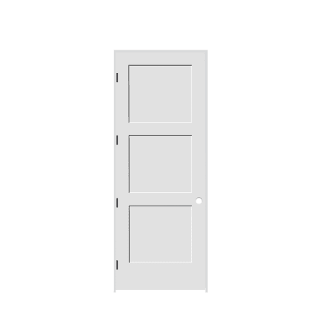Trimlite 32" by 96" Shaker 3-Panel Right Hand Handed Interior Pre-Hung Passage Door with Black Hinges and 6-9/16" Door Jamb Primed