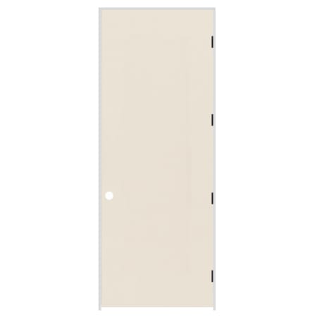 Trimlite 32" x 96" Primed Hardboard Solid Core Flush 4-9/16" Jamb Left Hand Prehung Door with Black Hinges Primed