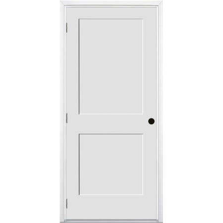 Trimlite 36" by 80" 2-Panel Shaker Right Handed Interior Prehung Fire Rated Passage Door with Brushed Chrome Hinges and 4 9/16" Door Jamb - Bronze Sill Primed