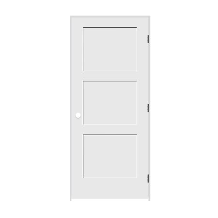 Trimlite 36" by 80" 3-Panel Shaker Left Handed Interior Prehung Fire Rated Passage Door with Oil Rubbed Bronze Hinges and 4 9/16" Door Jamb - Mill Sill Primed
