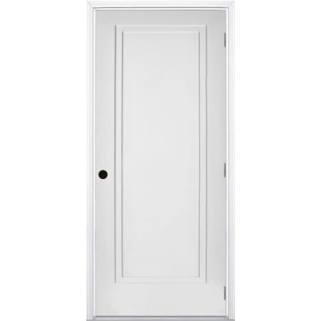 Trimlite 36" by 80" 2-Step Shaker Left Handed Interior Prehung Fire Rated Passage Door with Satin Nickel Hinges and 4 9/16" Door Jamb - Mill Sill Primed