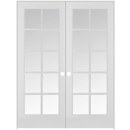 Trimlite 72" by 80" 20 Clear Glass Lite Ovolo Edge Interior Double French Door with Ball Catch, Oil Rubbed Bronze Hinges and 7-1/4" Door Jamb Primed