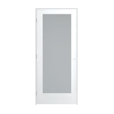 Trimlite 36" by 80" 1 Frosted Glass Lite Right Handed Ovolo Edge Interior French Door with Satin Nickel Hinges and 4-9/16" Door Jamb Primed