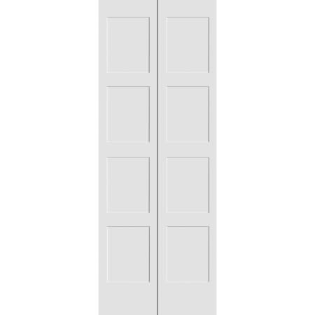 Trimlite 36 Inch by 79 Inch Flat 4-Panel Shaker Interior Bifold Door with Installation Hardware Primed