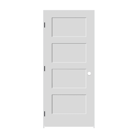 Trimlite 36" by 80" Shaker 4-Panel Right Handed Interior Pre-Hung Passage Door with Black Hinges and 4-9/16" Door Jamb Primed