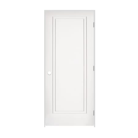 Trimlite 36" by 80" 2-Step Shaker 1-Panel Left Handed Interior Pre-Hung Passage Door with Brushed Chrome Hinges and 6-9/16" Door Jamb Primed