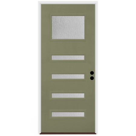 Trimlite Contemporary 38" by 82" Water Glass Left Handed Pre-Hung Entry Door with 4-9/16" Door Jamb, Satin Nickel Hinges, and Bronze Sill Primed