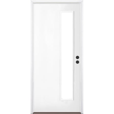 Trimlite 36" by 80" Left Handed Exterior Pre-Hung Entry Door with Satin Nickel Hinges and Bronze Sill Primed