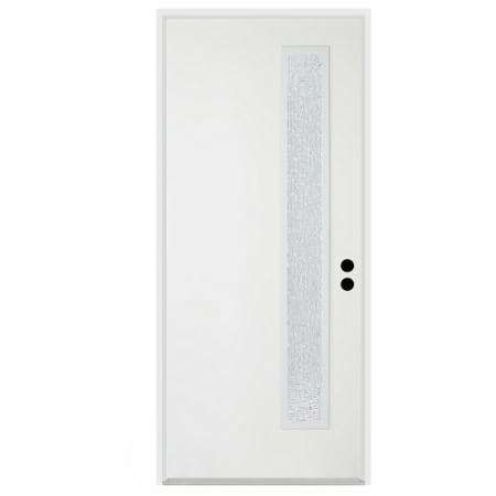 Trimlite 36"W x 80"H Rain 1 Lite Contemporary Left Handed Exterior Prehung Entry Door with Bright Chrome Hinges, 4-9/16" Door Jamb, and Mill Sill Primed