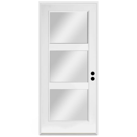Trimlite 36" W x 80" H Clear 3-Lite Contemporary Left-Hand Inswing Exterior Prehung Entry Door with Oil Rubbed Bronze Hinges, 4-9/16" Door Jamb, and Mill Sill Primed