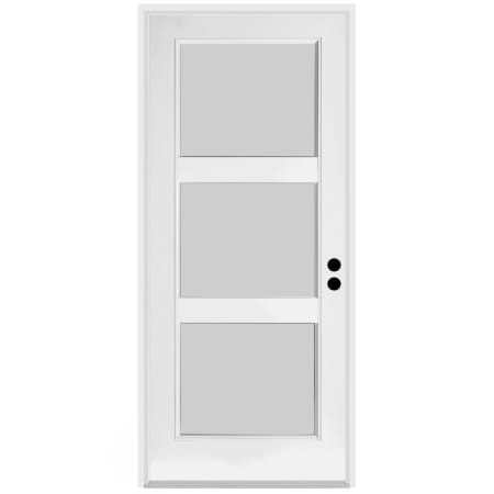 Trimlite 36" W x 80" H Etched 3-Lite Contemporary Left-Hand Inswing Exterior Prehung Entry Door with Bright Chrome Hinges, 4-9/16" Door Jamb, and Mill Sill Primed