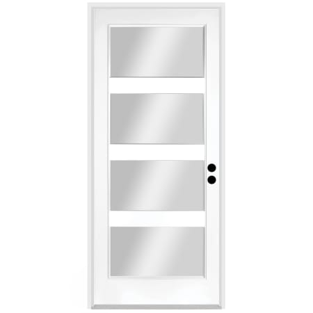 Trimlite 36" W x 80" H Clear 4-Lite Contemporary Left-Hand Inswing Exterior Prehung Entry Door with Bright Chrome Hinges, 4-9/16" Door Jamb, and Mill Sill Primed