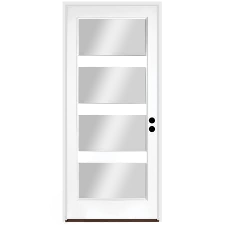 Trimlite 36" W x 80" H Clear 4-Lite Contemporary Left-Hand Inswing Exterior Prehung Entry Door with Black Hinges, 6-9/16" Door Jamb, and Bronze Sill Primed