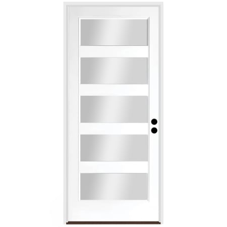 Trimlite 36" W x 80" H Clear 5-Lite Contemporary Left-Hand Inswing Exterior Prehung Entry Door with Bright Chrome Hinges, 6-9/16" Door Jamb, and Bronze Sill Primed