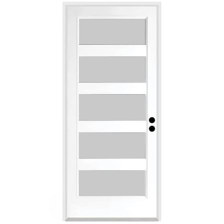 Trimlite 36" W x 80" H Etched 5-Lite Contemporary Left-Hand Inswing Exterior Prehung Entry Door with Oil Rubbed Bronze Hinges, 4-9/16" Door Jamb, and Mill Sill Primed