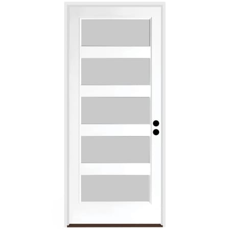 Trimlite 36" W x 80" H Etched 5-Lite Contemporary Left-Hand Inswing Exterior Prehung Entry Door with Bright Chrome Hinges, 6-9/16" Door Jamb, and Bronze Sill Primed