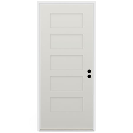 Trimlite 36" W x 80" H 5-Panel Contemporary Left-Hand Inswing Exterior Prehung Entry Door with Oil Rubbed Bronze Hinges, 6-9/16" Door Jamb, and Mill Sill Primed