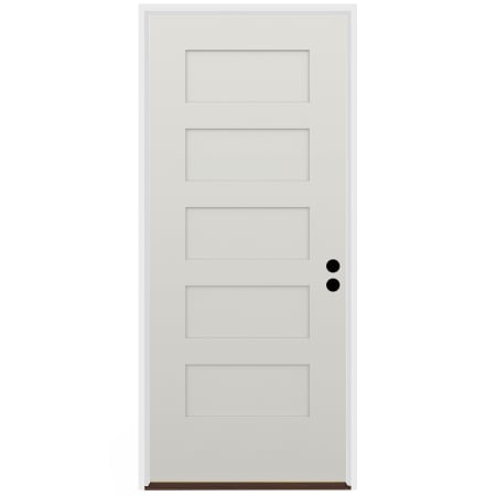 Trimlite 36" W x 80" H 5-Panel Contemporary Left-Hand Inswing Exterior Prehung Entry Door with Satin Nickel Hinges, 6-9/16" Door Jamb, and Bronze Sill Primed