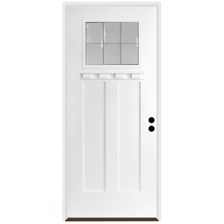 Trimlite 36" W x 80" H Patina 6-Lite 2-Panel Contemporary Left-Hand Inswing Exterior Prehung Entry Door with Satin Nickel Hinges, 6-9/16" Door Jamb, and Bronze Sill Primed