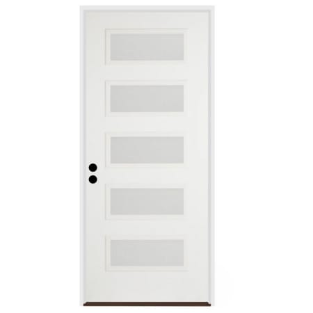 Trimlite 36"W x 80"H Etched 5 Lite Contemporary Right Handed Exterior Prehung Entry Door with Black Hinges, 6-9/16" Door Jamb, and Bronze Sill Primed