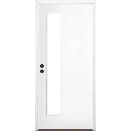 Trimlite 36" by 80" Right Handed Exterior Pre-Hung Entry Door with Bright Chrome Hinges and Bronze Sill Primed
