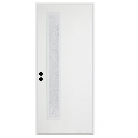 Trimlite 36"W x 80"H Rain 1 Lite Contemporary Right Handed Exterior Prehung Entry Door with Oil Rubbed Bronze Hinges, 4-9/16" Door Jamb, and Mill Sill Primed