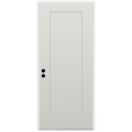Trimlite 36" W x 80" H 1-Panel Contemporary Right-Hand Inswing Exterior Prehung Entry Door with Satin Nickel Hinges, 4-9/16" Door Jamb, and Mill Sill Primed