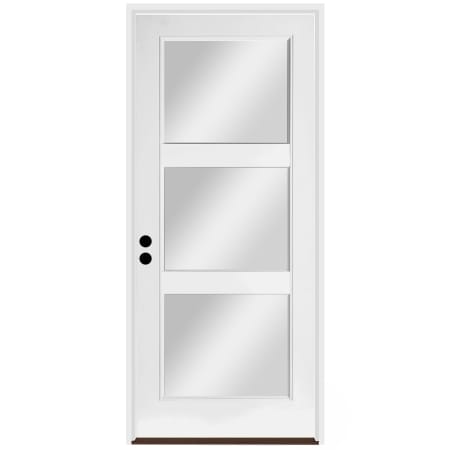 Trimlite 36" W x 80" H Clear 3-Lite Contemporary Right-Hand Inswing Exterior Prehung Entry Door with Oil Rubbed Bronze Hinges, 4-9/16" Door Jamb, and Bronze Sill Primed