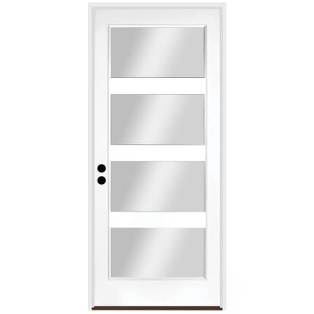 Trimlite 36" W x 80" H Clear 4-Lite Contemporary Right-Hand Inswing Exterior Prehung Entry Door with Oil Rubbed Bronze Hinges, 4-9/16" Door Jamb, and Bronze Sill Primed