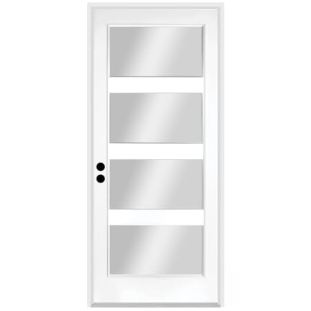 Trimlite 36" W x 80" H Clear 4-Lite Contemporary Right-Hand Inswing Exterior Prehung Entry Door with Oil Rubbed Bronze Hinges, 6-9/16" Door Jamb, and Mill Sill Primed
