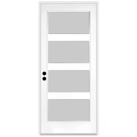Trimlite 36" W x 80" H Etched 4-Lite Contemporary Right-Hand Inswing Exterior Prehung Entry Door with Bright Chrome Hinges, 4-9/16" Door Jamb, and Mill Sill Primed