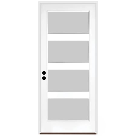 Trimlite 36" W x 80" H Etched 4-Lite Contemporary Right-Hand Inswing Exterior Prehung Entry Door with Black Hinges, 6-9/16" Door Jamb, and Bronze Sill Primed
