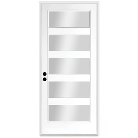 Trimlite 36" W x 80" H Clear 5-Lite Contemporary Right-Hand Inswing Exterior Prehung Entry Door with Satin Nickel Hinges, 6-9/16" Door Jamb, and Mill Sill Primed