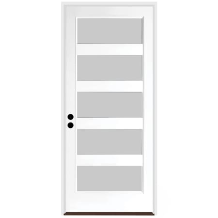 Trimlite 36" W x 80" H Etched 5-Lite Contemporary Right-Hand Inswing Exterior Prehung Entry Door with Bright Chrome Hinges, 4-9/16" Door Jamb, and Bronze Sill Primed