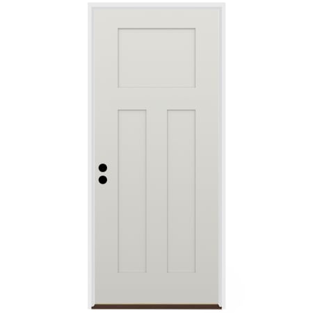 Trimlite 36" W x 80" H 3-Panel Contemporary Right-Hand Inswing Exterior Prehung Entry Door with Satin Nickel Hinges, 4-9/16" Door Jamb, and Bronze Sill Primed
